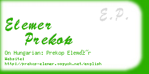 elemer prekop business card